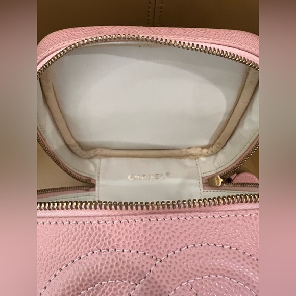 CHANEL Jumbo CC Vanity Purse Sakura Pink Caviar Bag Top Handle Karl Lagerfeld - Picture 7 of 11